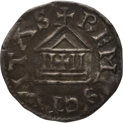 Denier - Charles II Reims mint; temple back