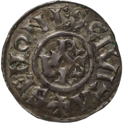 Denier - Charles II Sens mint; monogram back