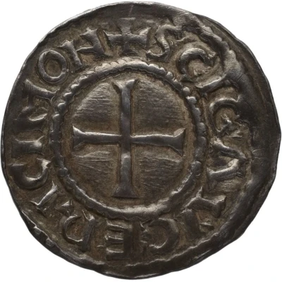 Denier - Charles III Saint Gaugericus monastery of Cambrai back