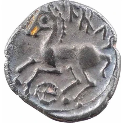 Denier IAZVS with galloping horse and rowel 90 BC - 50 BC back