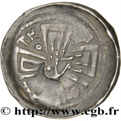 Denier - John I of Apremont 1st type with joint hands and blessing hand ND back