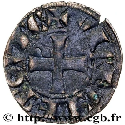 Denier - John III of Brittany and Isabel of Castile ND back