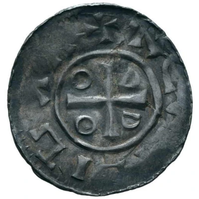 Denier - Otto III and Adelaide temple; EILART ND front