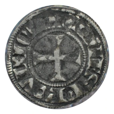 Denier Provencal Coronat - Charles I of Anjou ND back