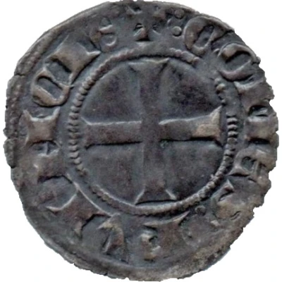 Denier Provencal Coronat - Charles I of Anjou ND back