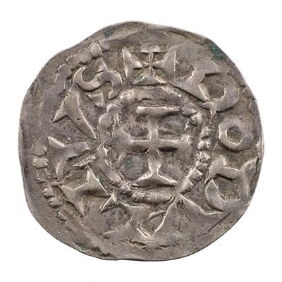 Denier - Rudolph III Lyon mint; temple front