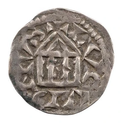 Denier - Rudolph III Lyon mint; temple back