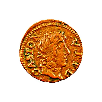 Denier Tournois - Gaston d'Orléans 13th type front