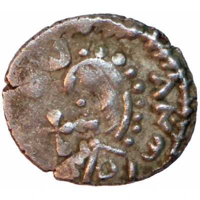 Denier with bust and greek cross front