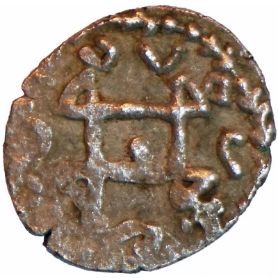 Denier with bust and greek cross back