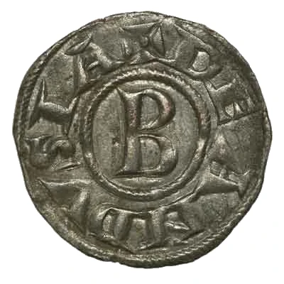 Denier with circled cross - Bernard II ND front