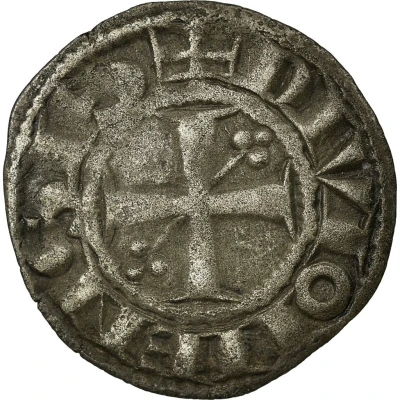 Denier with clovers - Hugh IV Dijon ND back