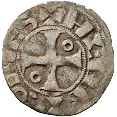 Denier with crescent - Henry II Troyes ND front