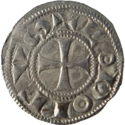 Denier with crescent - Immobilization of Louis IV ND front