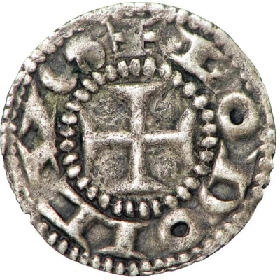 Denier with four annulets without crosslet - Immobilization in the name of Louis IV ND front