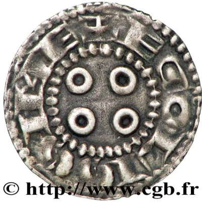 Denier with four annulets without crosslet - Immobilization in the name of Louis IV ND back