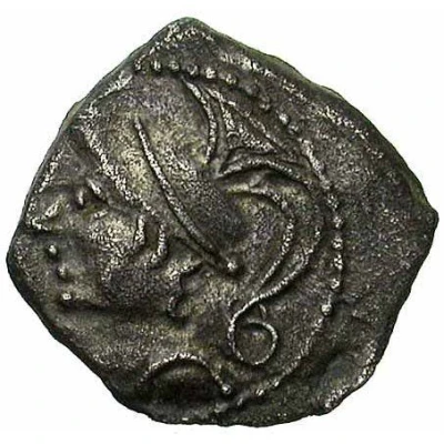 Denier with hippocampus facing left 75 BC - 70 BC front