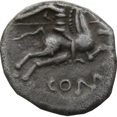 Denier with rider BRI / COMA 80 BC - 70 BC back