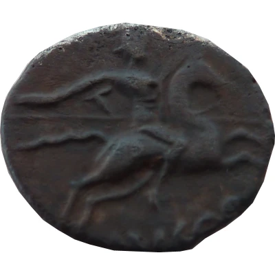 Denier with rider VIRODV / TVROCA 80 BC - 70 BC back