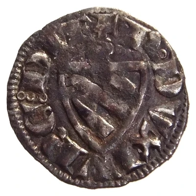 Denier with shield - Robert II Dijon ND front