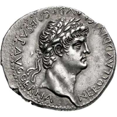 Didrachm - Nero and Claudius DIVOS CLAVD AVGVST GERMANIC PATER AVG front
