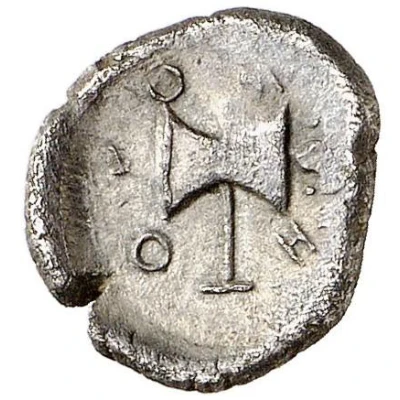 Diobol - Metokos ΜΗΤΟΚΟ on obverse 405 BC - 391 BC back