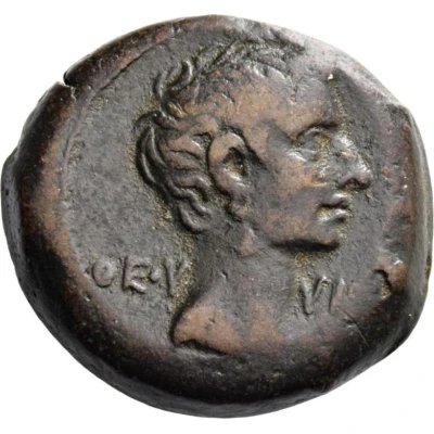 Diobol - Octavian ΚΑΙΣΑΡΟΣ ΑΥΤΟΚΡΑΤΟΡΟΣ, Π 30 BC - 28 BC front