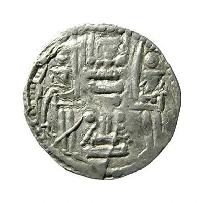 Drachm - Hunnic tribes Kidarites - Peroz Sassanian style, Shapur III imitation, Kapisa-Gandhara back