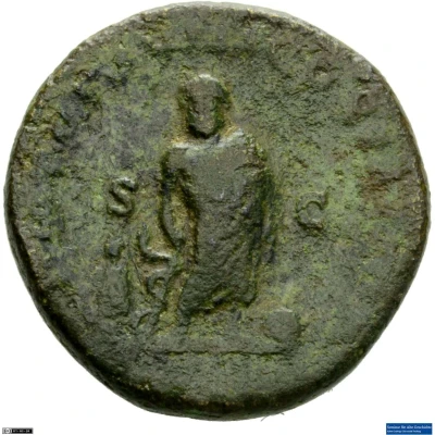 Dupondius - Caracalla P M TR P XVIII COS IIII P P S C; Asclepius and Telesphorus back