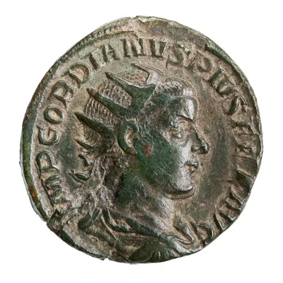Dupondius - Gordian III IOVI STATORI S C; Jupiter front