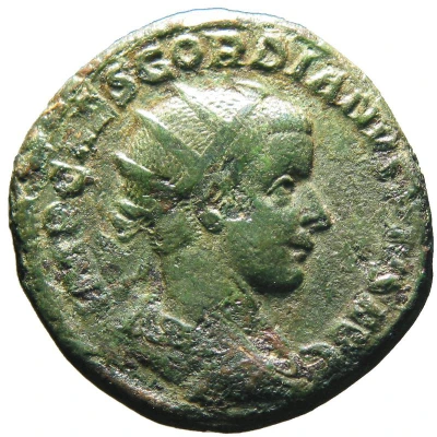 Dupondius - Gordian III VIRTVS AVG S C; Virtus front