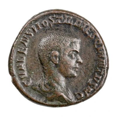 Dupondius - Hostilian as Caesar PRINCIPI IVVENTVTIS S C; Apollo front