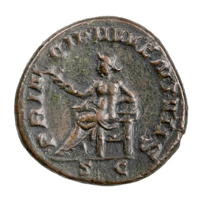 Dupondius - Hostilian as Caesar PRINCIPI IVVENTVTIS S C; Apollo back