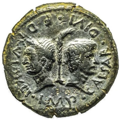 Dupondius - Julius Caesar and Augustus COPIA 36 BC front