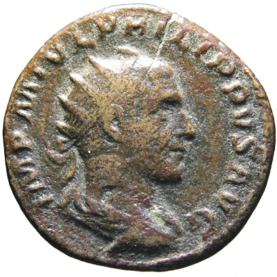 Dupondius - Philippus I FIDES MILITVM S C; Fides front
