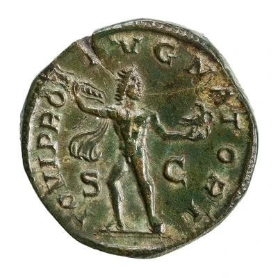Dupondius - Severus Alexander IOVI PROPVGNATORI S C; Jupiter back