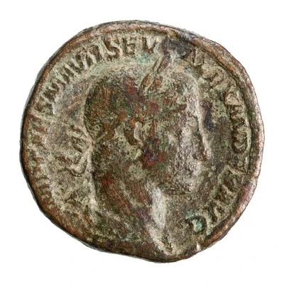 Dupondius - Severus Alexander P M TR P VII COS II P P S C; Mars front