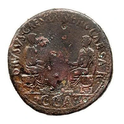 Dupondius - Tiberius DRVSVS CAESAR NERO CAESAR C C A back