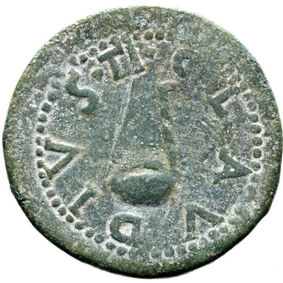 Dupondius - Tiberius TI CLAVDIVS 12 BC - 14 AD back