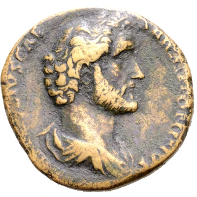Dupondius or As - Antoninus Pius TRIB POT COS DES II PIETAS S C; Pietas front