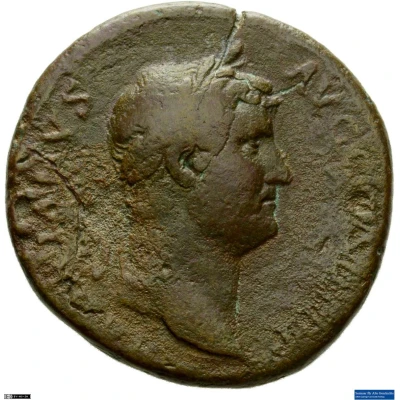 Dupondius or As - Hadrian ADVENTVI AVG IVDAEAE S C; Judea front