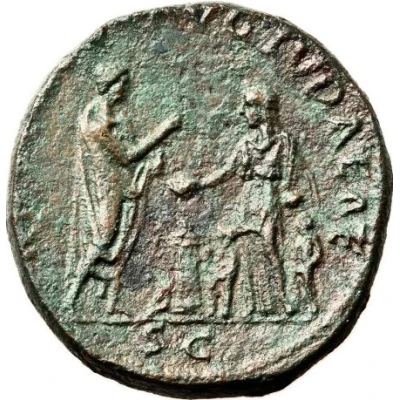 Dupondius or As - Hadrian ADVENTVI AVG IVDAEAES C; Judea back