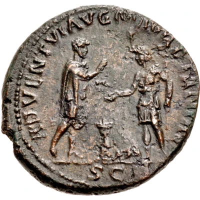Dupondius or As - Hadrian ADVENTVS AVG MAVRETANIAE S C; Mauretania back