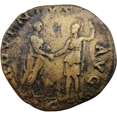 Dupondius or As - Hadrian ADVENTVS AVG S C; Roma back