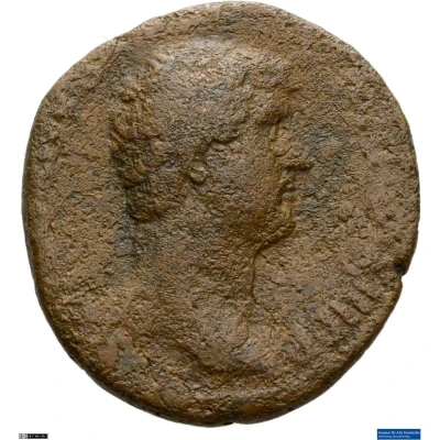 Dupondius or As - Hadrian ADVENTVS AVG S C; Roma front