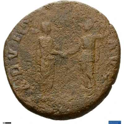 Dupondius or As - Hadrian ADVENTVS AVG S C; Roma back