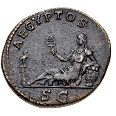 Dupondius or As - Hadrian AEGYPTOS S C; Egypt back