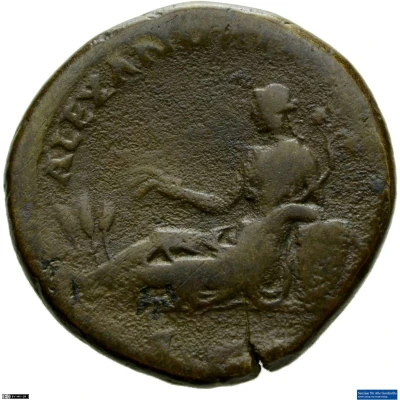 Dupondius or As - Hadrian ALEXANDRIA S C; Alexandria back