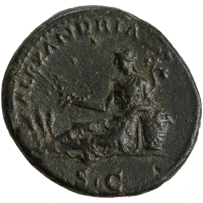 Dupondius or As - Hadrian ALEXANDRIA S C; Alexandria back