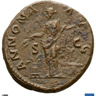 Dupondius or As - Hadrian ANNONA AVG S C; Annona back